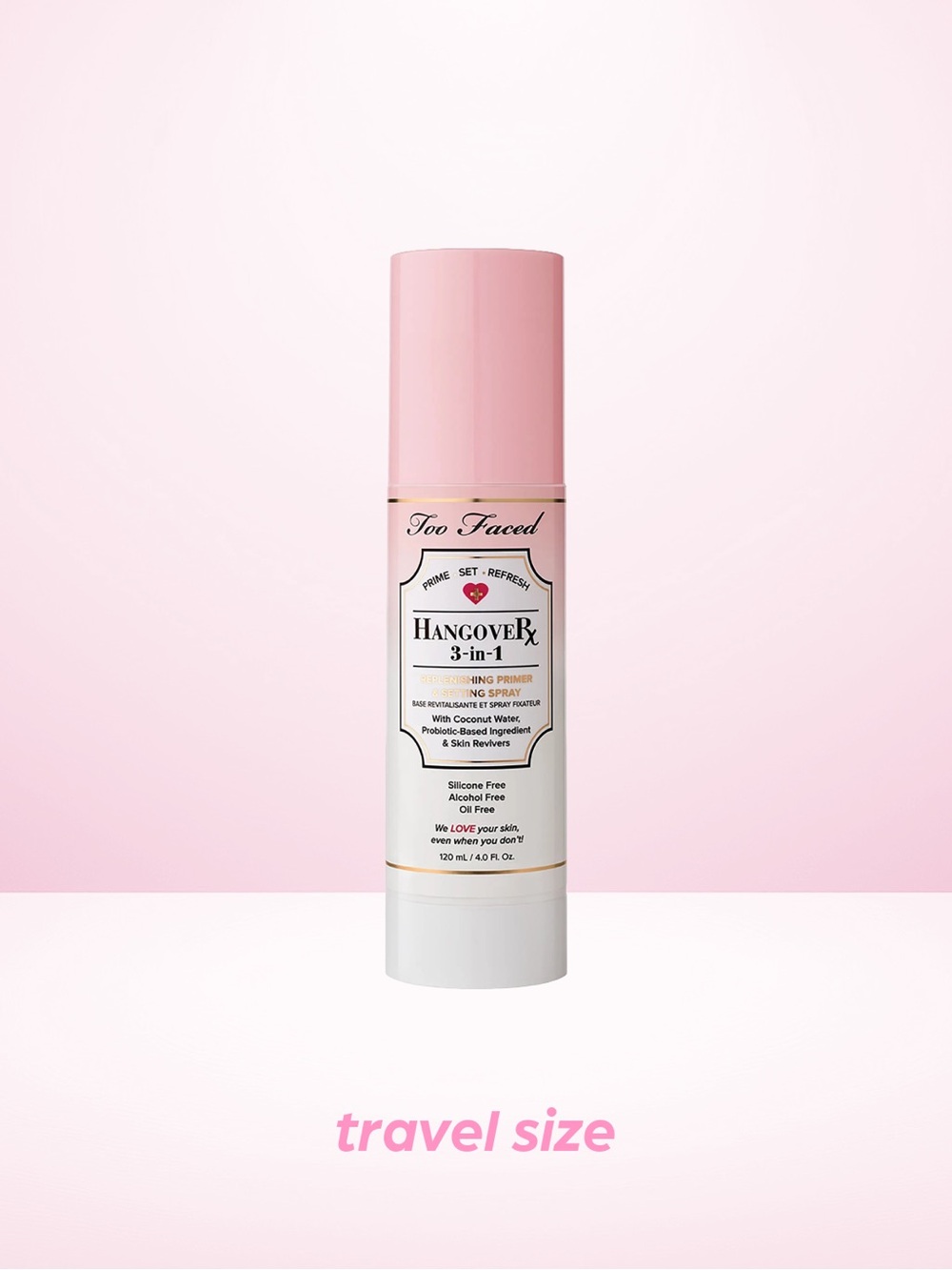Too Faced Hangover 3-In-1 Replenishing Primer & Setting Travel Spray